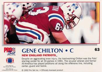 1992 Pro Set Power #63 Gene Chilton Back