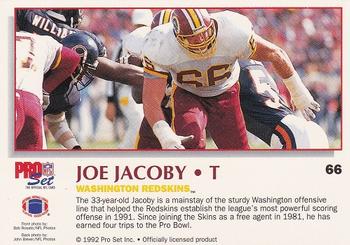 1992 Pro Set Power #66 Joe Jacoby Back