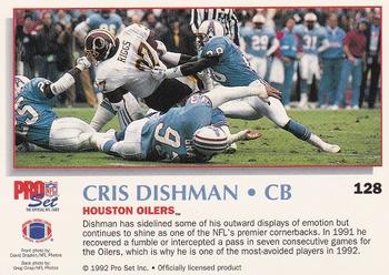 1992 Pro Set Power #128 Cris Dishman Back