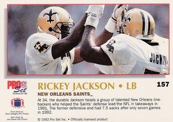 1992 Pro Set Power #157 Rickey Jackson Back
