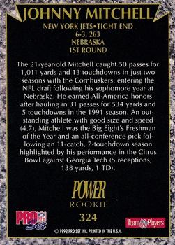 1992 Pro Set Power #324 Johnny Mitchell Back