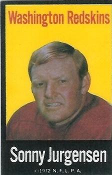 1972 NFLPA Fabric Cards #NNO Sonny Jurgensen Front