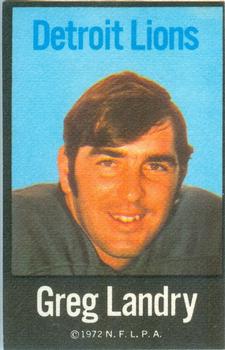 1972 NFLPA Fabric Cards #NNO Greg Landry Front