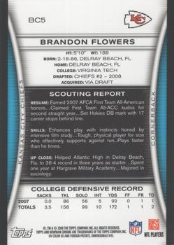 2008 Bowman Chrome #BC5 Brandon Flowers Back