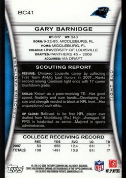 2008 Bowman Chrome #BC41 Gary Barnidge Back