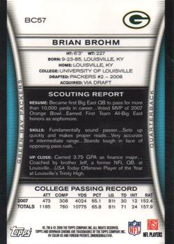 2008 Bowman Chrome #BC57 Brian Brohm Back