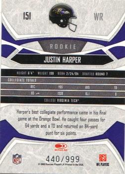 2008 Donruss Gridiron Gear #151 Justin Harper Back