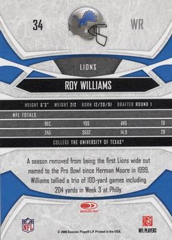 2008 Donruss Gridiron Gear #34 Roy Williams Back