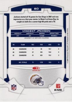2008 Leaf Rookies & Stars #80 Vincent Jackson Back