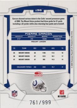 2008 Leaf Rookies & Stars #196 Pierre Garcon Back