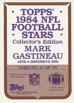 1984 Topps - 1984 NFL Football Stars Collector's Edition (Glossy Send-Ins) #21 Mark Gastineau  Back