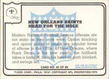 1976 Fleer Team Action #45 Head for the Hole Back
