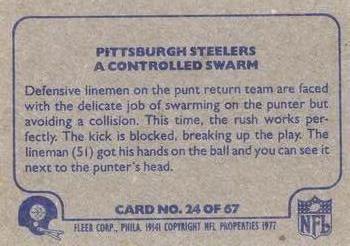 1977 Fleer Team Action #24 A Controlled Swarm Back
