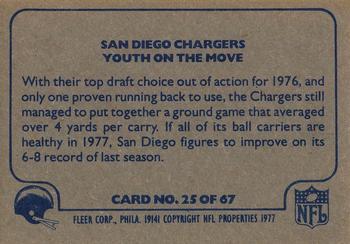 1977 Fleer Team Action #25 Youth on the Move Back