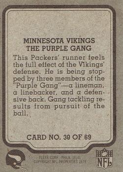 1979 Fleer Team Action #30 The Purple Gang Back