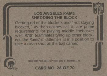 1980 Fleer Team Action #26 Shedding the Block Back