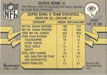 1982 Fleer Team Action #58 Super Bowl II Back