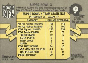 1982 Fleer Team Action #66 Super Bowl X Back