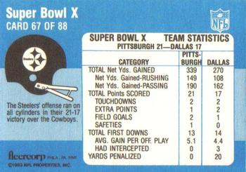 1983 Fleer Team Action #67 Super Bowl X Back