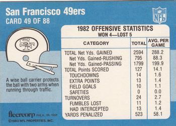 1983 Fleer Team Action #49 There's No Stopping Him Now Back