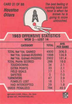 1984 Fleer Team Action #21 Nothing but Open Spaces Ahead Back