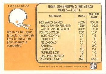 1985 Fleer Team Action #13 Plenty of Time to Fire the Ball Back