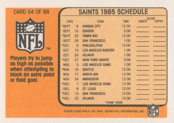 1985 Fleer Team Action #54 Getting Off the Ground to Block the Kick Back