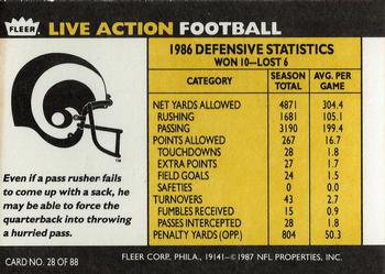 1987 Fleer Team Action #28 In the Quarterback's Face Back