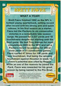 1994 Ted Williams Roger Staubach's NFL #84 Brett Favre Back