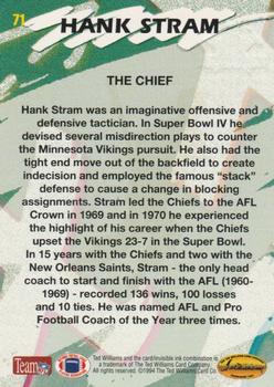 1994 Ted Williams Roger Staubach's NFL #71 Hank Stram Back