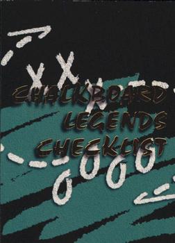 1994 Ted Williams Roger Staubach's NFL #72 Chalkboard Legends Checklist Front
