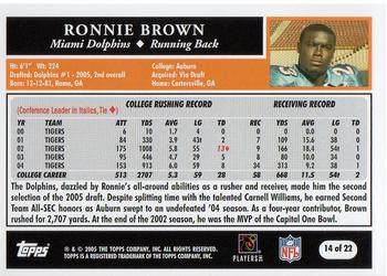 2005 Topps Turn Back the Clock #14 Ronnie Brown Back