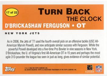 2006 Topps Turn Back the Clock #17 D'Brickashaw Ferguson Back