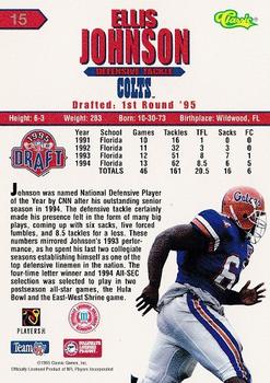 1995 Classic NFL Rookies #15 Ellis Johnson Back