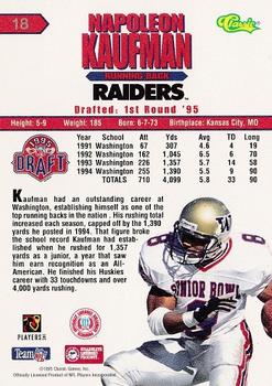 1995 Classic NFL Rookies #18 Napoleon Kaufman Back