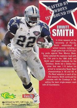 1995 Classic NFL Rookies #110 Emmitt Smith Back