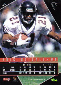 1995 Classic Images Limited Live #62 Eric Metcalf Back