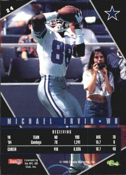 1995 Classic Images Limited Live #24 Michael Irvin Back