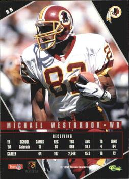 1995 Classic Images Limited Live #85 Michael Westbrook Back