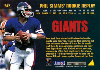 1995 Pinnacle Club Collection #242 Phil Simms Back