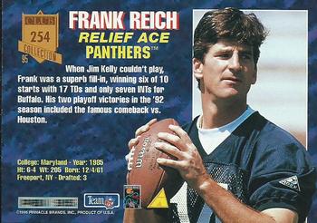 1995 Pinnacle Club Collection #254 Frank Reich Back