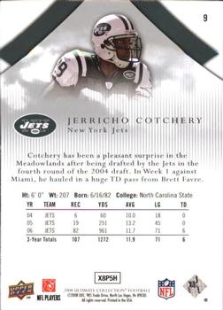 2008 Upper Deck Ultimate Collection #9 Jerricho Cotchery Back
