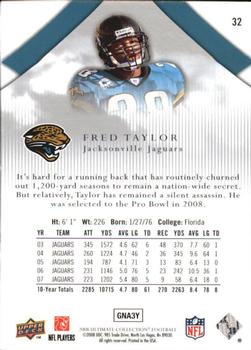2008 Upper Deck Ultimate Collection #32 Fred Taylor Back