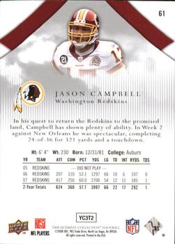 2008 Upper Deck Ultimate Collection #61 Jason Campbell Back