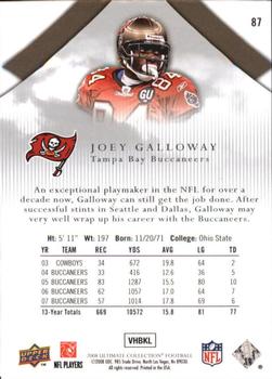 2008 Upper Deck Ultimate Collection #87 Joey Galloway Back