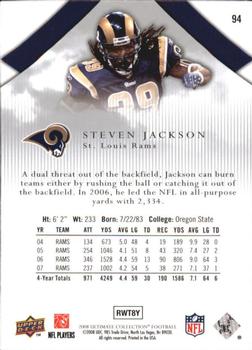 2008 Upper Deck Ultimate Collection #94 Steven Jackson Back