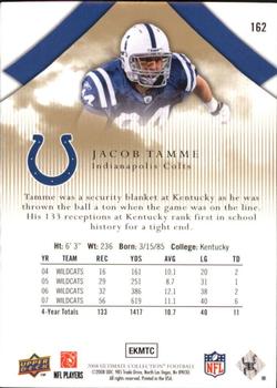 2008 Upper Deck Ultimate Collection #162 Jacob Tamme Back