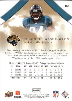 2008 Upper Deck Ultimate Collection #163 Chauncey Washington Back