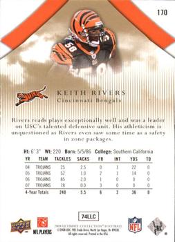 2008 Upper Deck Ultimate Collection #170 Keith Rivers Back