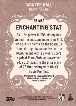2013 Topps Magic - Rookie Enchantment #RE-MBA Montee Ball Back